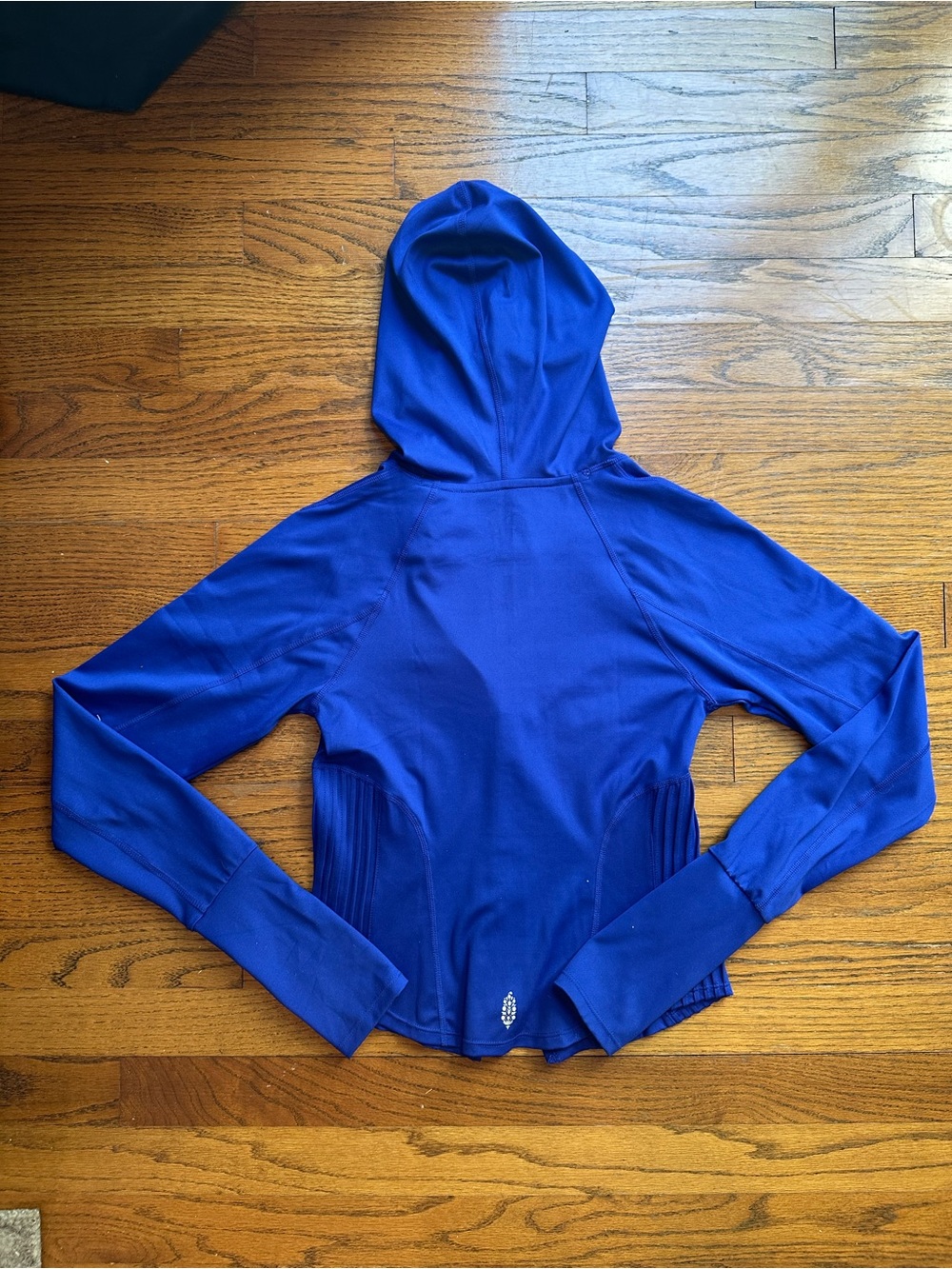 FP Movement by Free People Royal Blue Hooded Zip Jacket Peach Zipper cropped XS - Picture 7 of 7